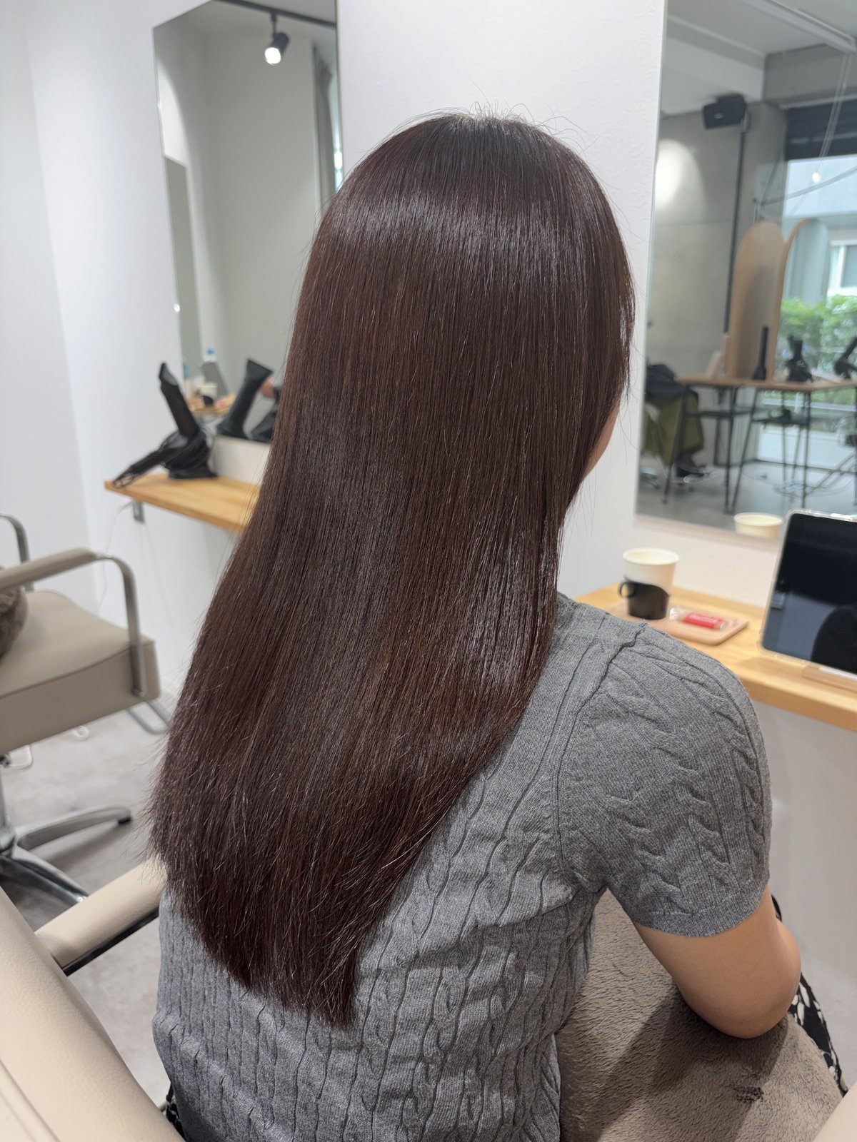 ロングのヘアスタイル(ダークブラウン(赤みのあるブラウン))
